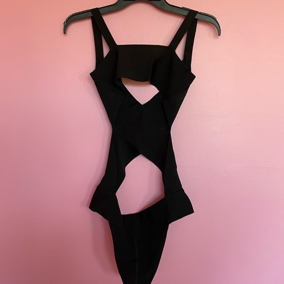 SKIMS Knit Swim Monokini Onyx Bodysuit One Piece Swimsuit Bandage XL & XS - Picture 4 of 5